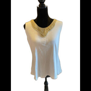 Sag Harbor Blouse Size 1X Top Sleeveless Rounded Neckine  Stretch Stylish Dressy